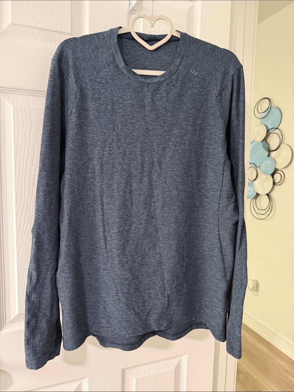 lululemon athletica Men's Long-Sleeve Crew in Heather Navy